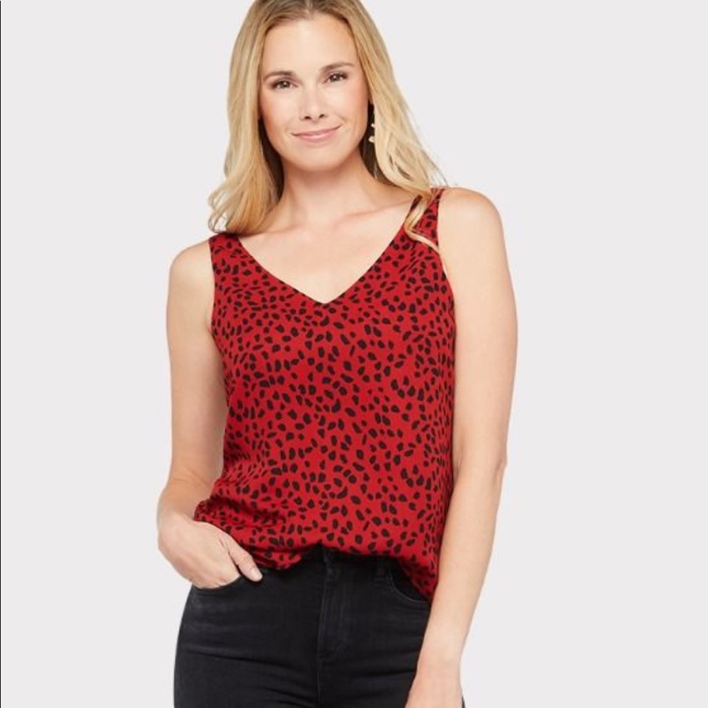 Red cheetah tank from EVEREVE. Only worn once!